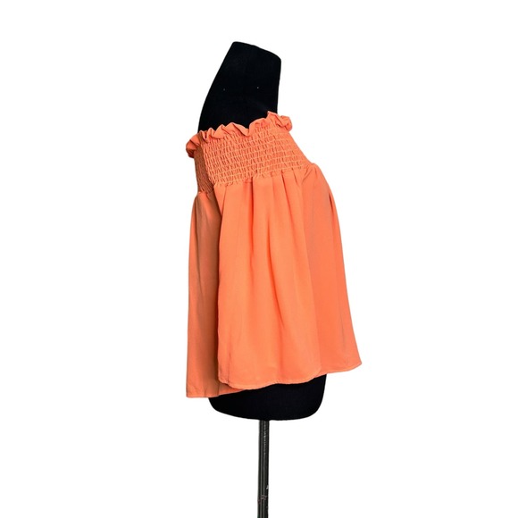 Glam orange 3/4 sleeves off shoulder crop top size Large - Picture 10 of 11